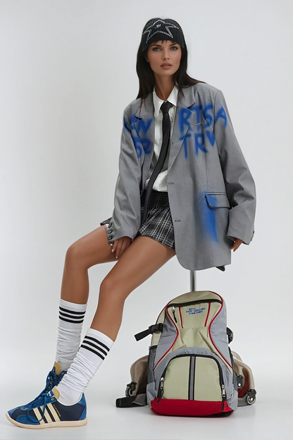 Alysha Grafiti Yakalı Blazer