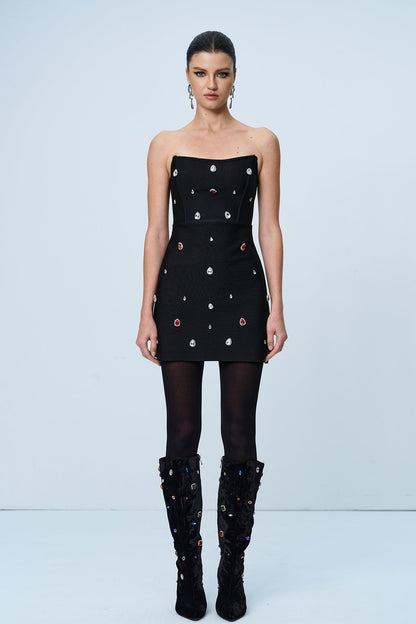 Valentis Taşlı Bodycon Mini Elbise