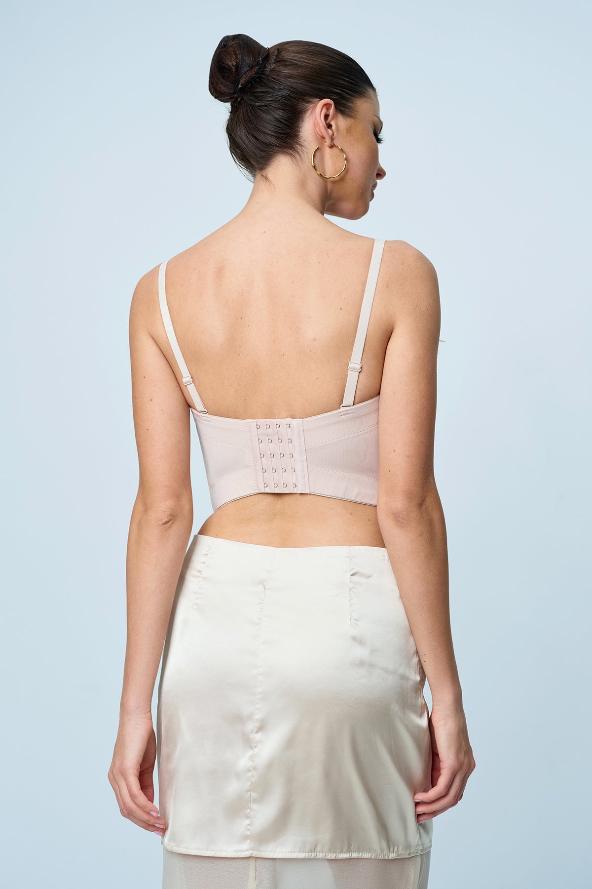 Anjali Çiçek Korse Spagetti Üst Kayısı Rengi