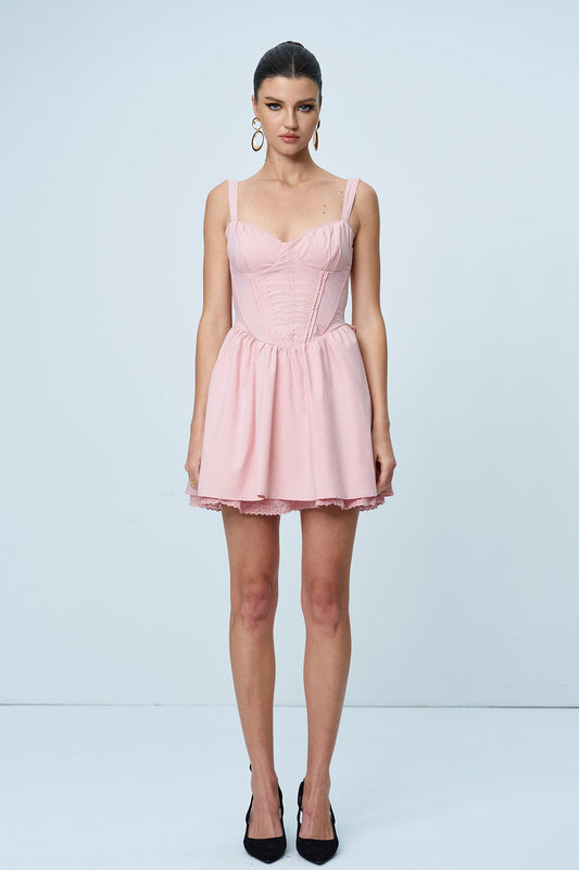 Sagita Mini Elbise Pembe