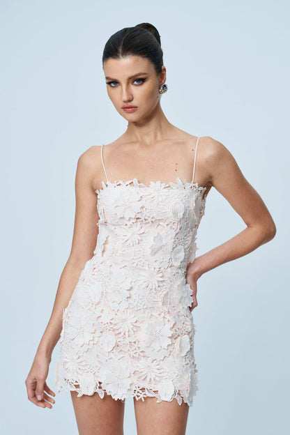 Opal Boheme Dantel Detay Çiçekli Mini Elbise