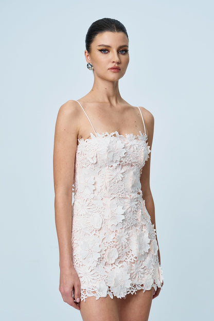 Opal Boheme Dantel Detay Çiçekli Mini Elbise