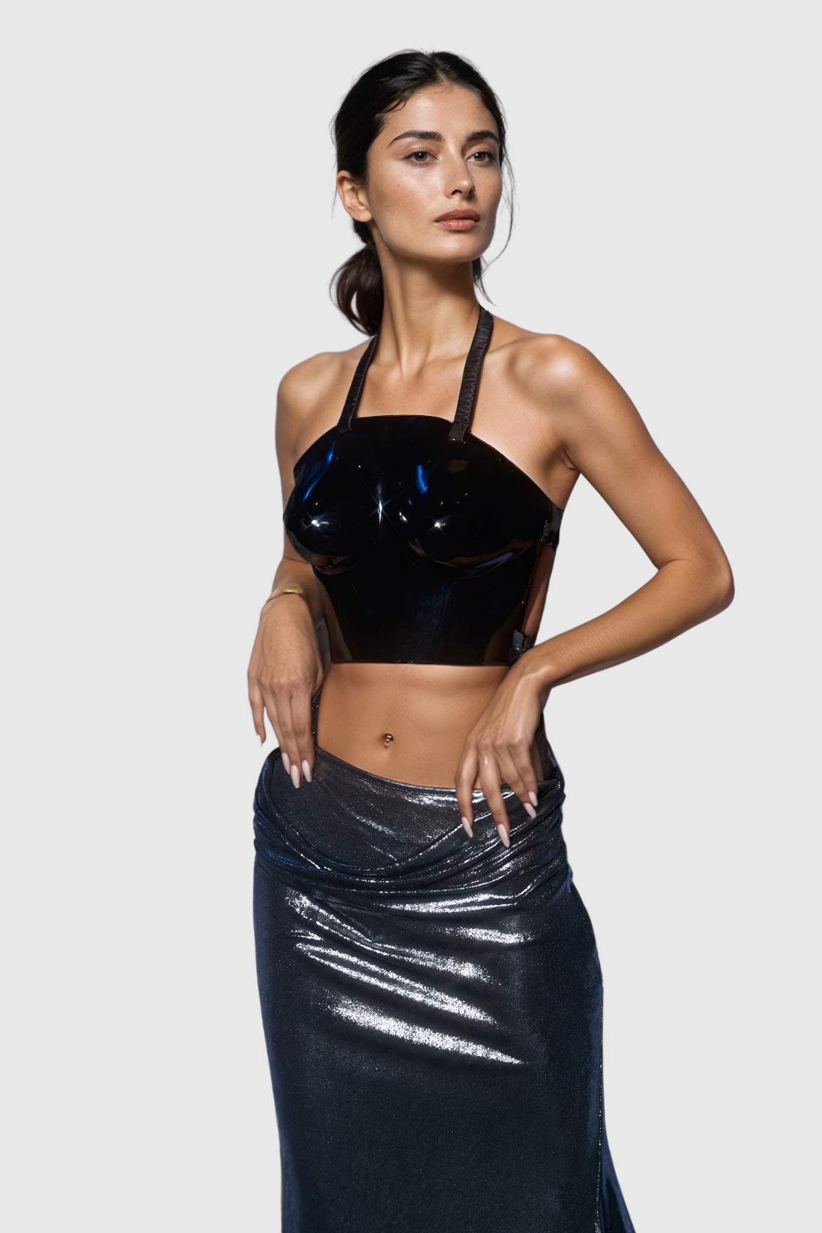 Apollo Boyundan Bağlamalı Siyah  Üst