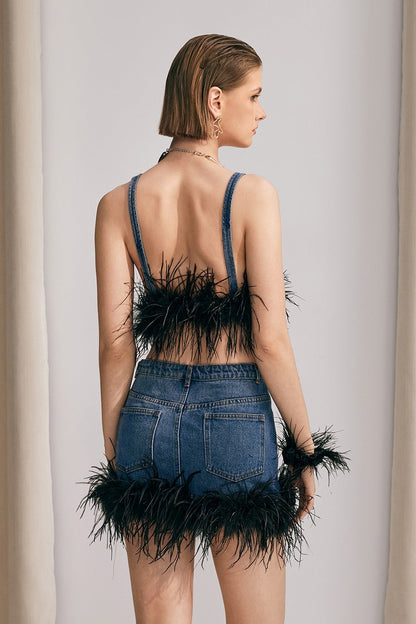 Feather Denim Üst