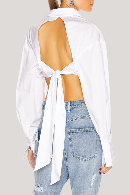 Sırt Dekolteli Bow Tie Gömlek