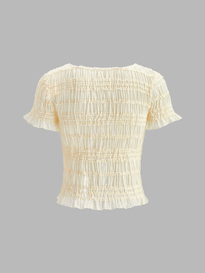 Bloom Fırfırlı Crop Top Etek Takımı