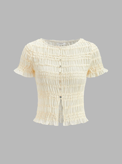 Bloom Fırfırlı Crop Top Etek Takımı