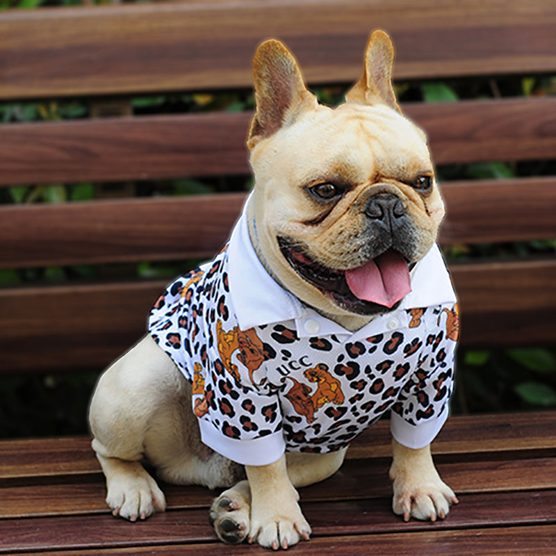 Doggo Lion Print Dog Polo Shirt Summer