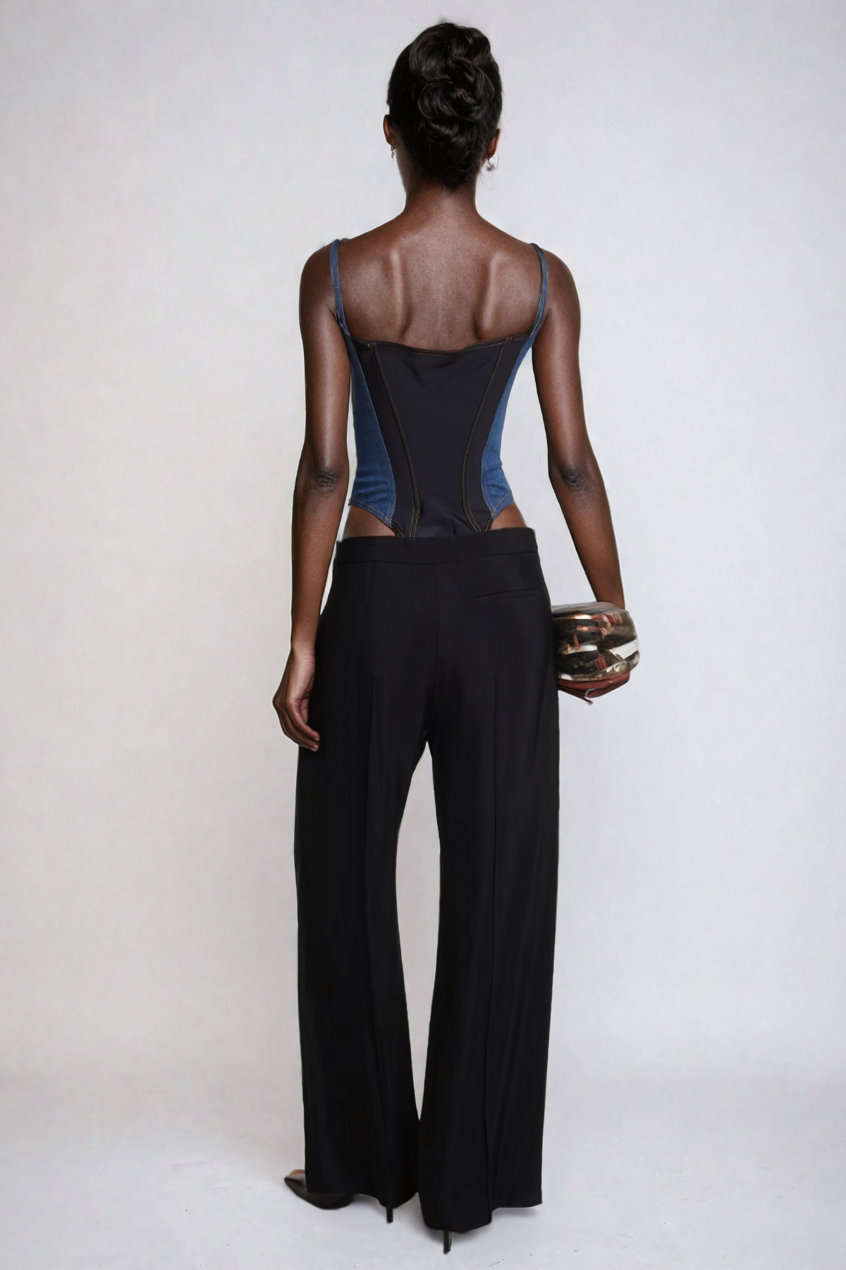 Balius Deconstruct Mavi Spagetti Bodycon Bodysuit