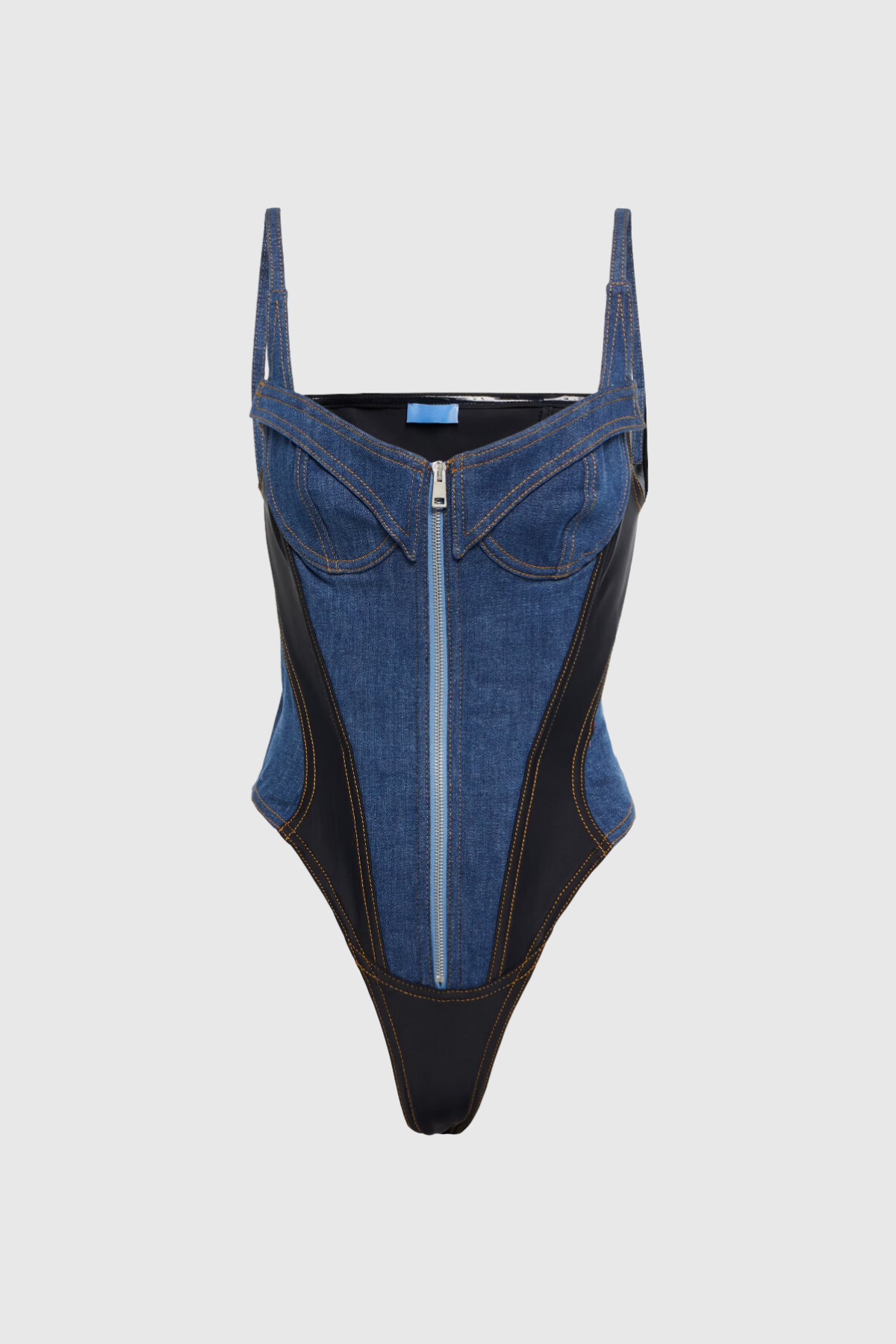 Balius Deconstruct Mavi Spagetti Bodycon Bodysuit