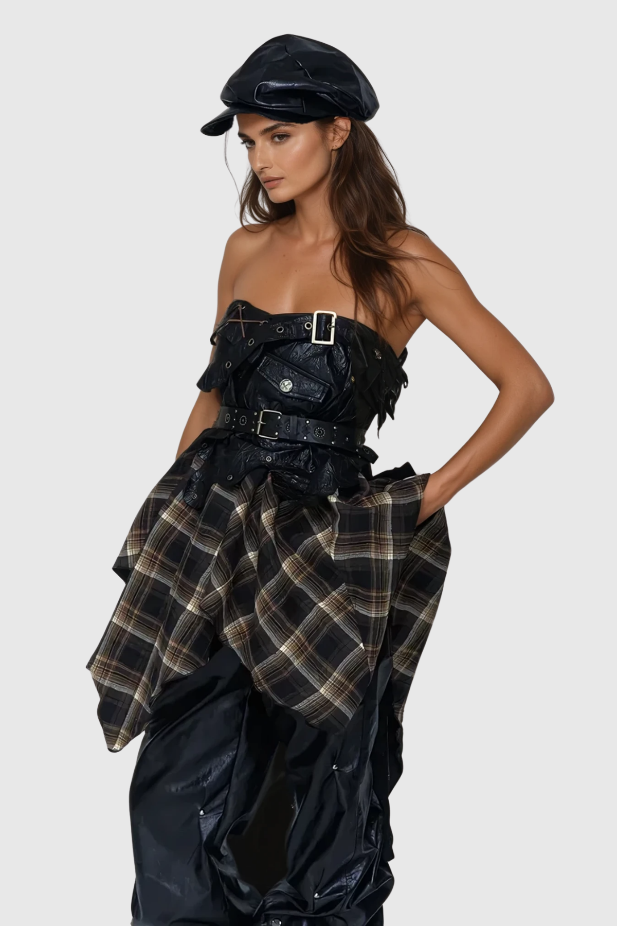 Gilded Lily Asimetrik Tokalı Bağcıklı Etek