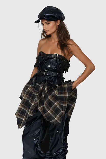 Gilded Lily Asimetrik Tokalı Bağcıklı Etek