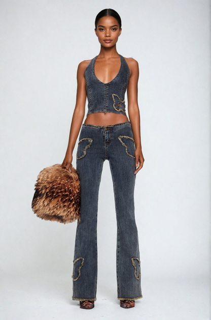 Belinda Kelebek Denim üst