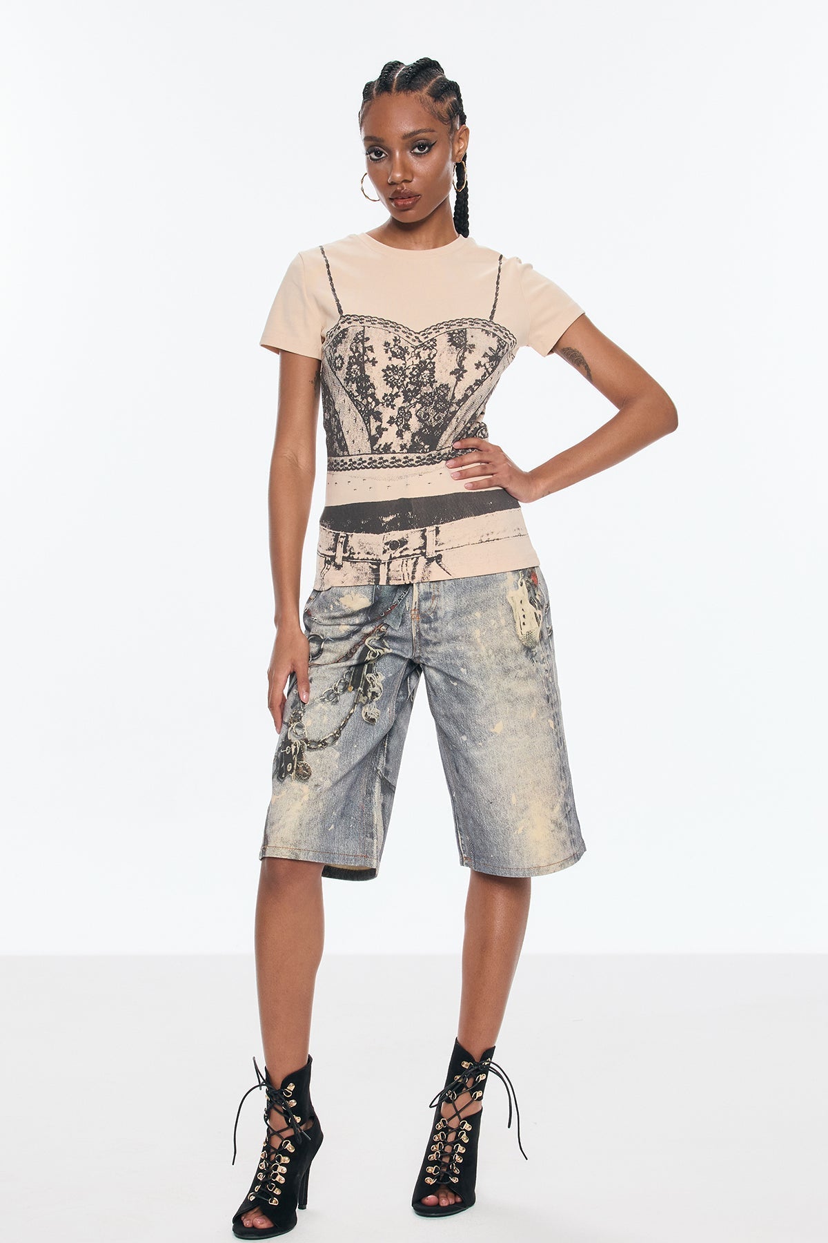 Bena Dantel Baskılı Tişört