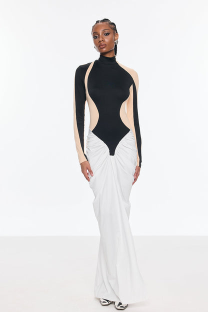 Celeste Bodycon Ön Yırtmaç Detaylı Uzun Elbise