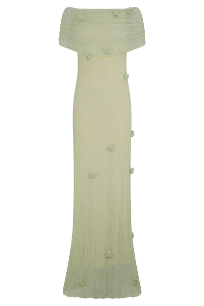 Elven Pastel Yeşili Uzun Elbise