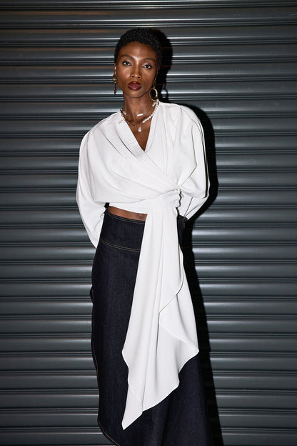 Cadence Dantelli Bağcıklı Asimetrik Üst