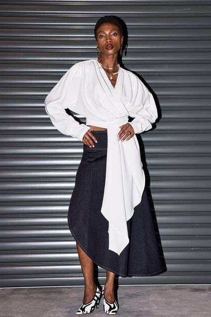 Cadence Dantelli Bağcıklı Asimetrik Üst