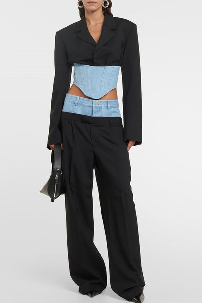 Lily Patchwork Denim Pantolon