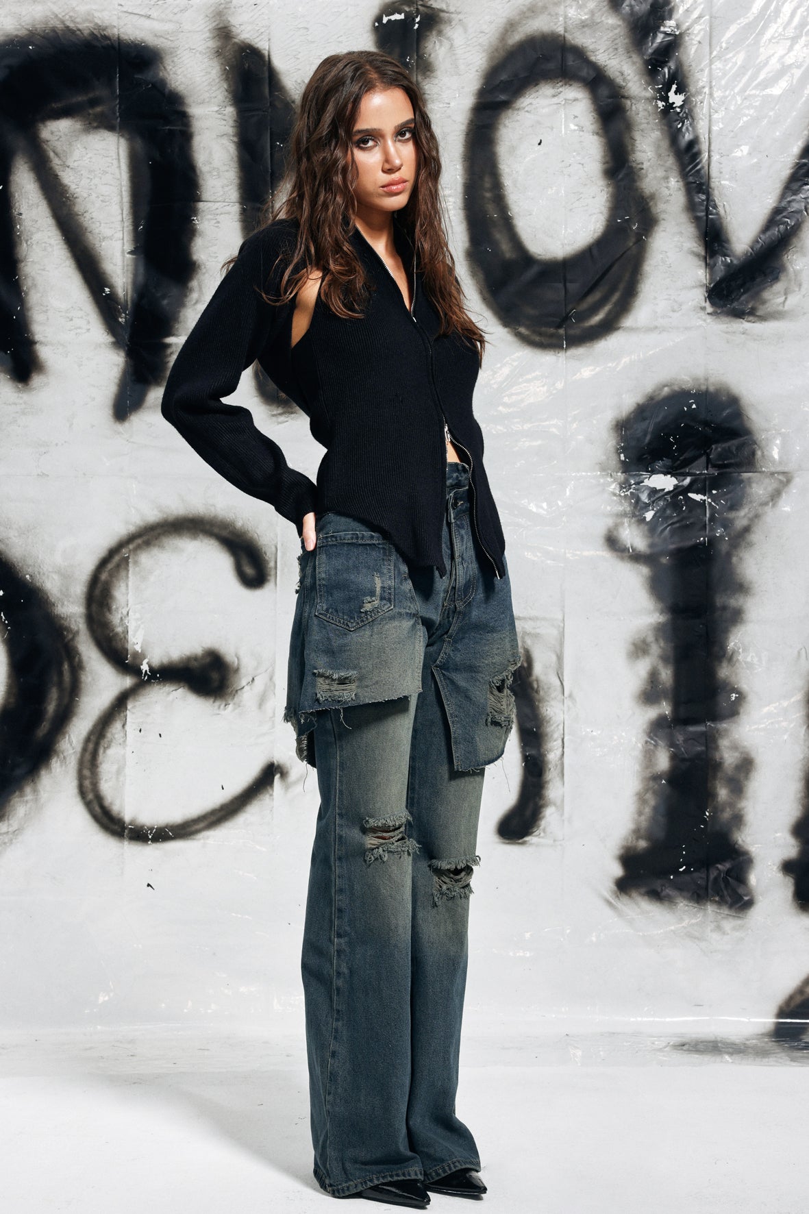 Coretta Fermuarlı Bodycon Üst