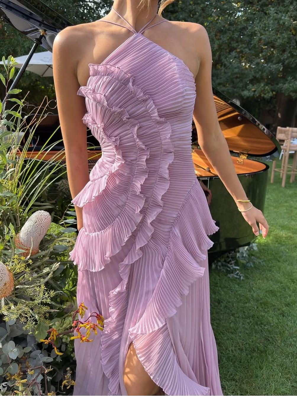Sunkissed Fırfırlı Sırt Dekolteli Elbise