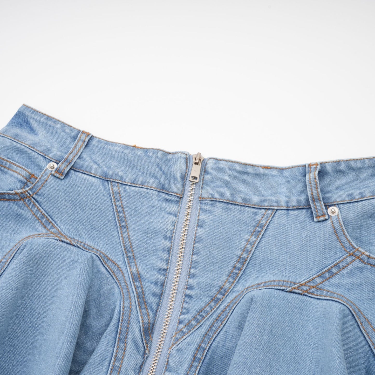 Cosmic Wave Denim Fırfırlı Etek