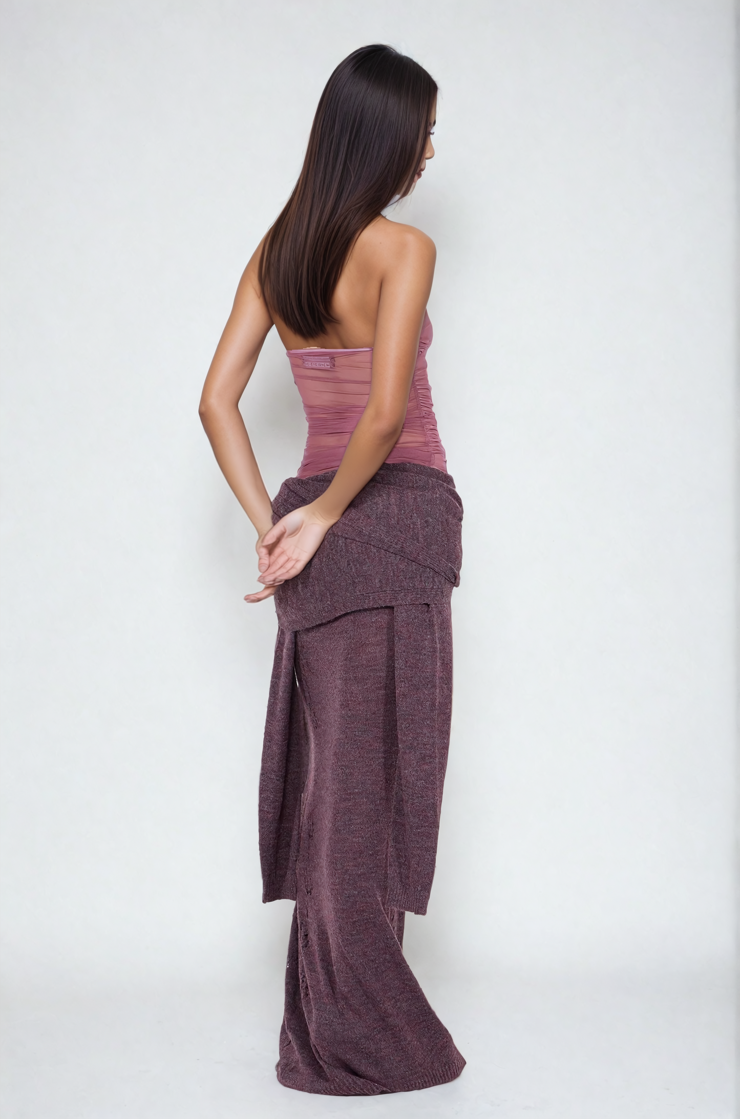 Dakota Boyundan Bağlamalı Sırtı Açık Dantelli Pembe Üst