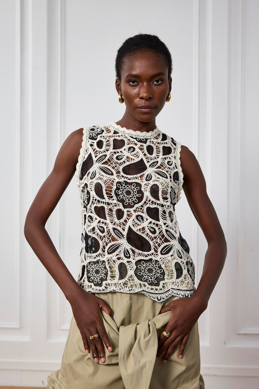 Deborah Tığ İşi Kesik Kolsuz Üst