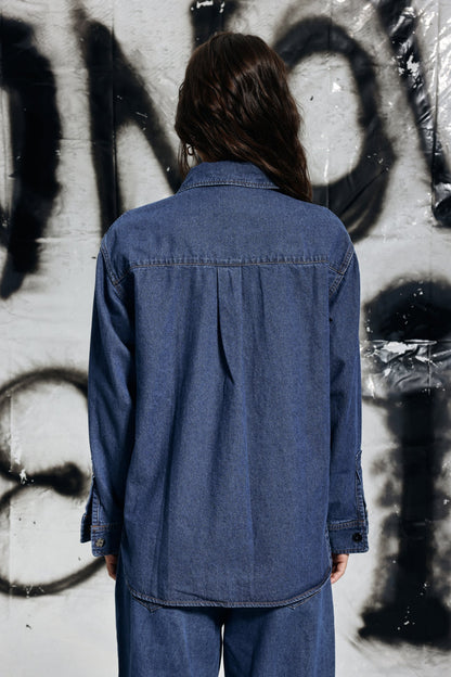 Gina Çiçek Denim Gömlek