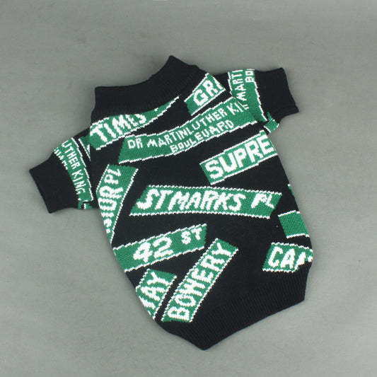 Pupreme Black and Green Sweater