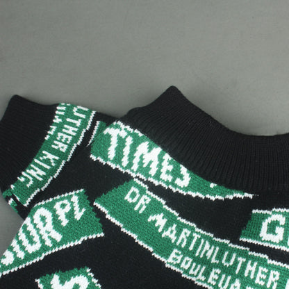 Pupreme Black and Green Sweater