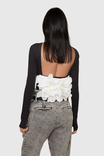 Janvi Yuvarlak Uzun Kol Üst