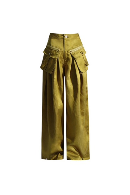 Brooklyn Pleat Yeşil Kargo Pantolon