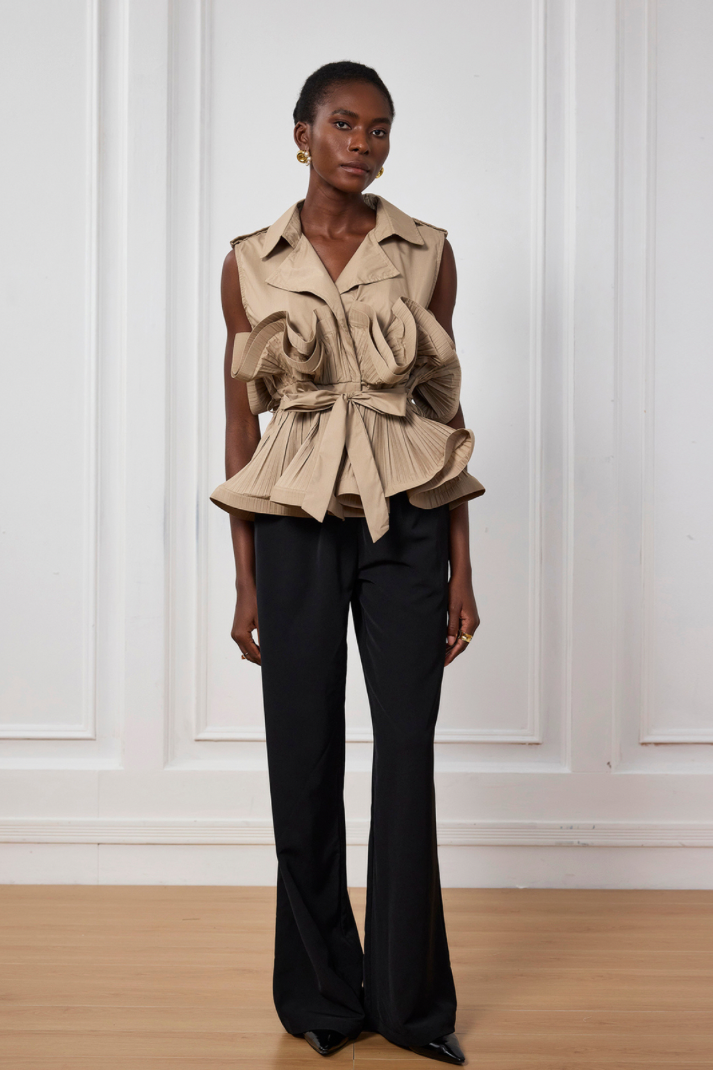 Katarina Volanlı Kemer Bağlama Bluz