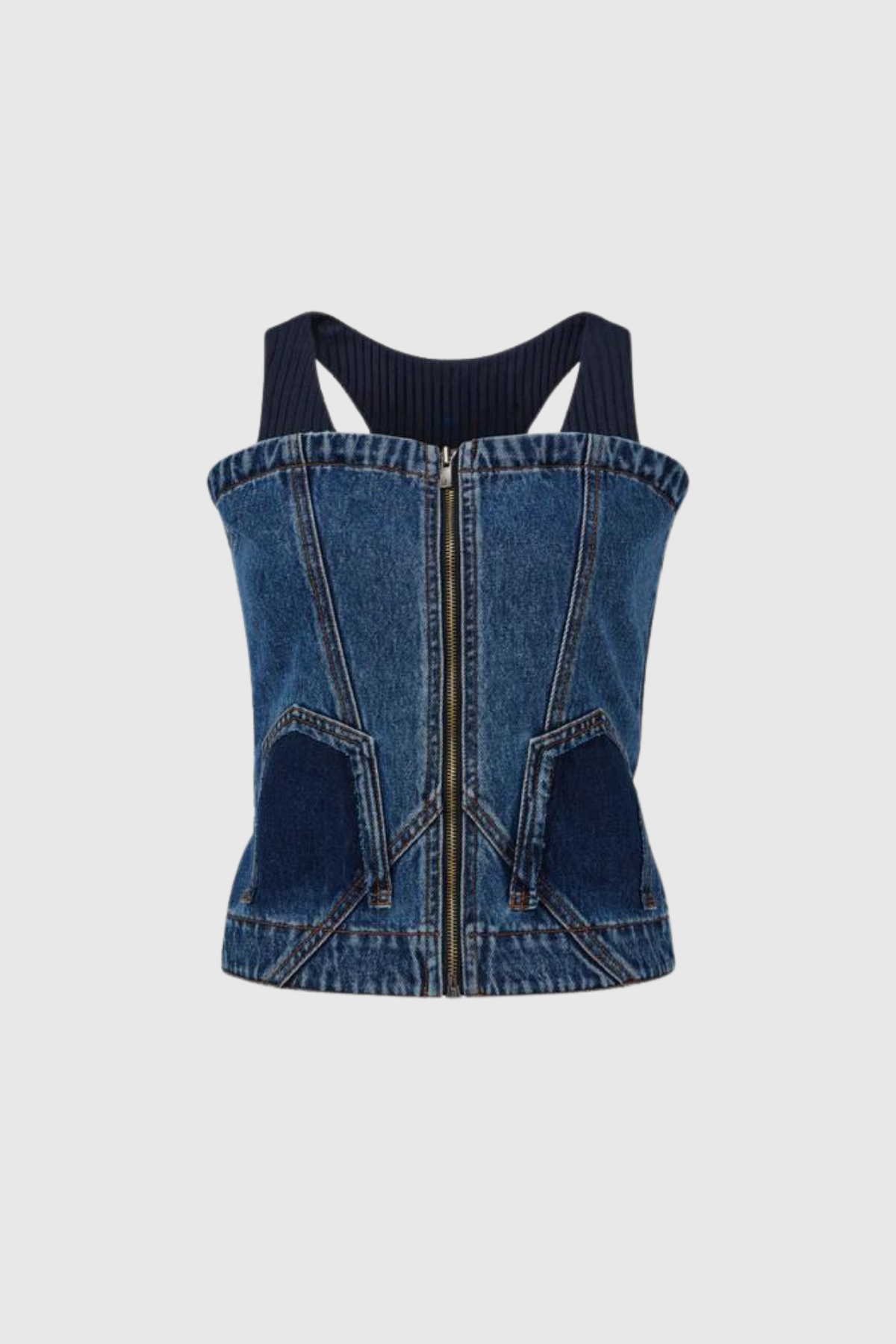 Up-n Down Pocket Tasarım Denim Üst