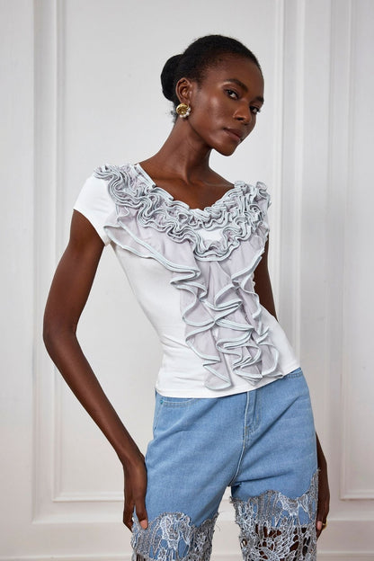 Milan Fırfırlı Bodycon Tişört