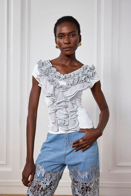 Milan Fırfırlı Bodycon Tişört