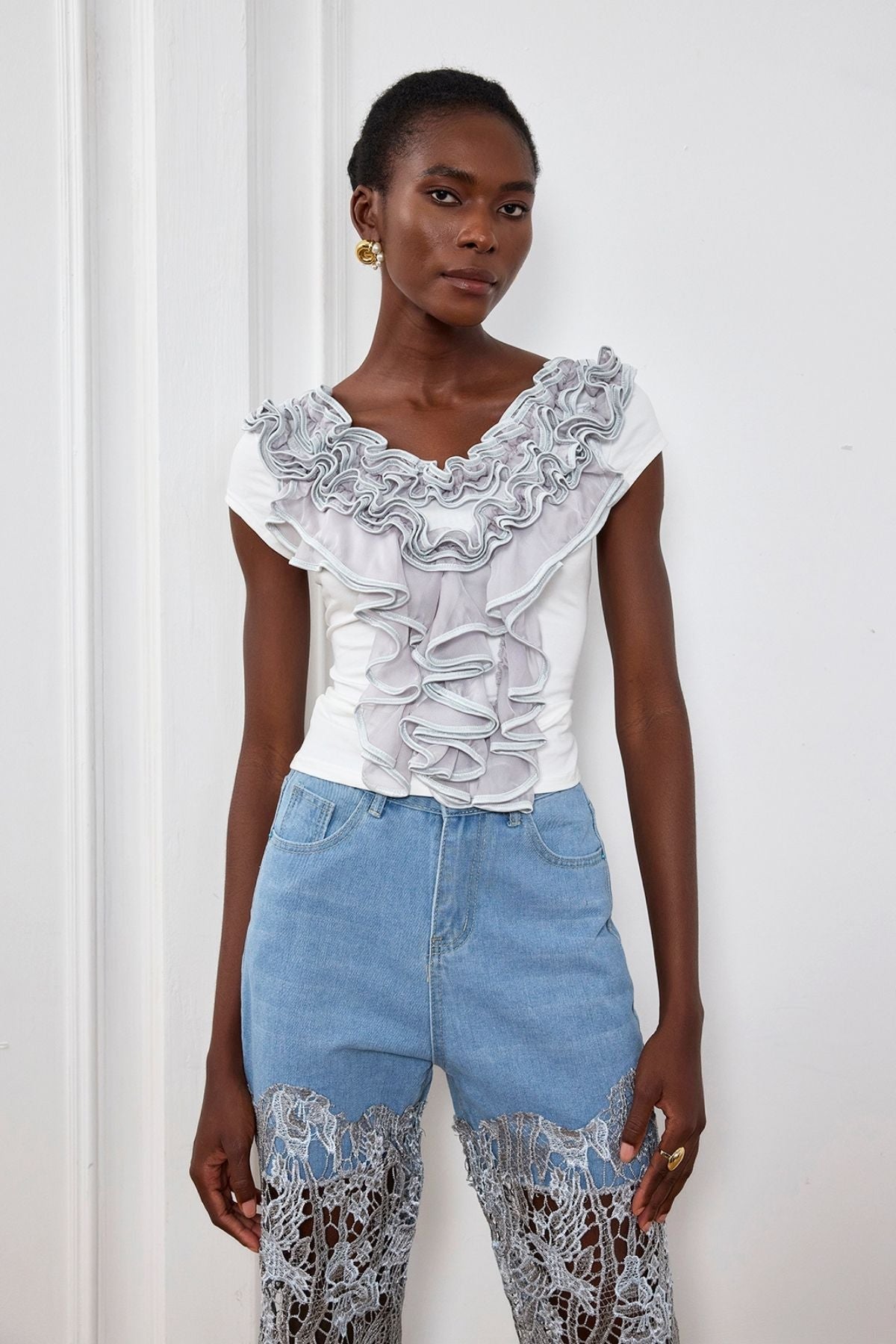 Milan Fırfırlı Bodycon Tişört