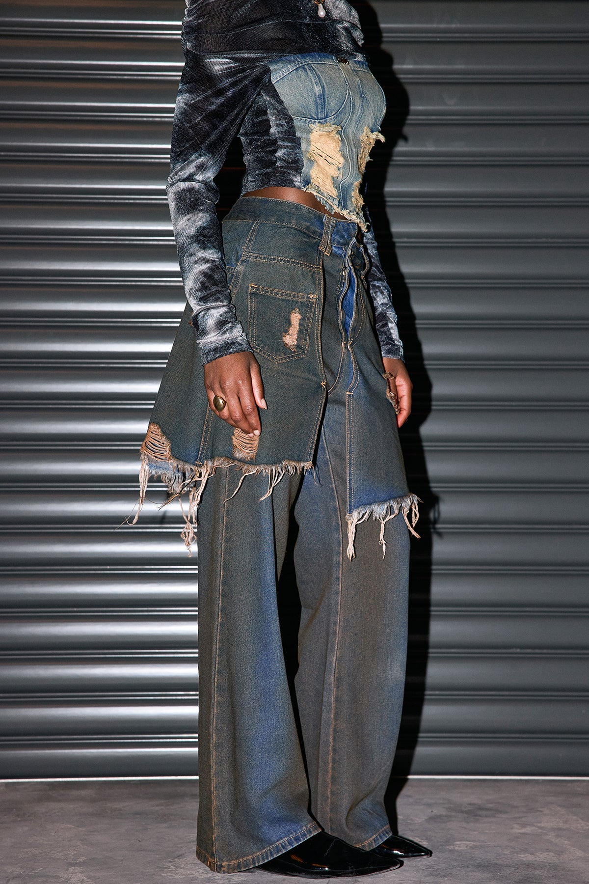 Mishka Asimetrik Püsküllü Kot Pantolon