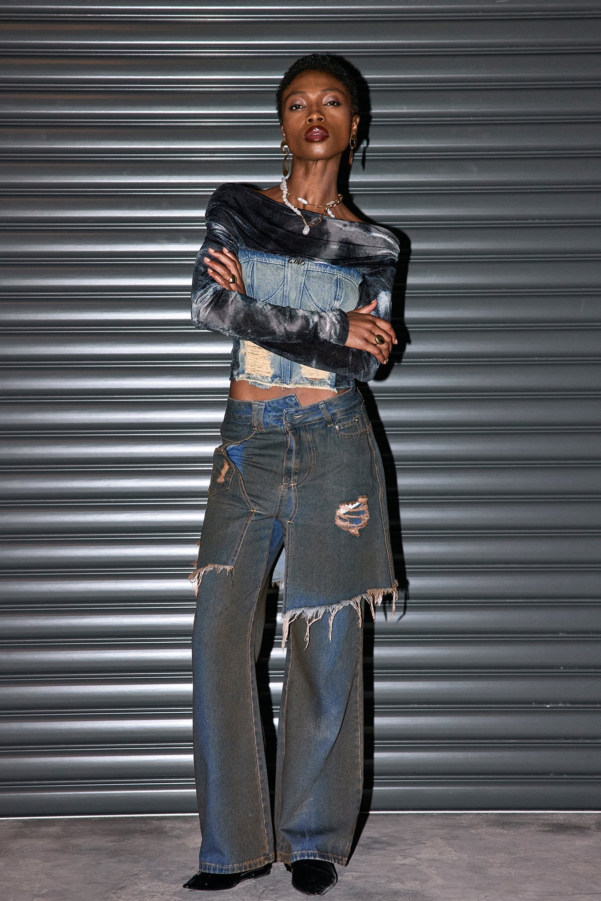 Mishka Asimetrik Püsküllü Kot Pantolon