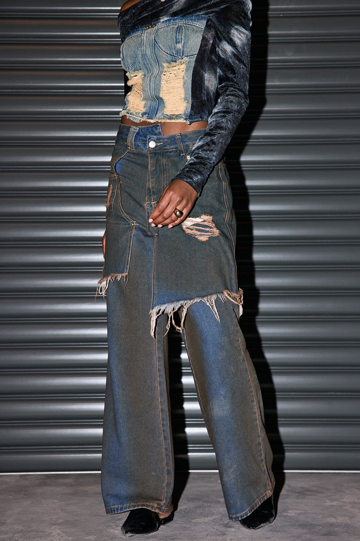 Mishka Asimetrik Püsküllü Kot Pantolon