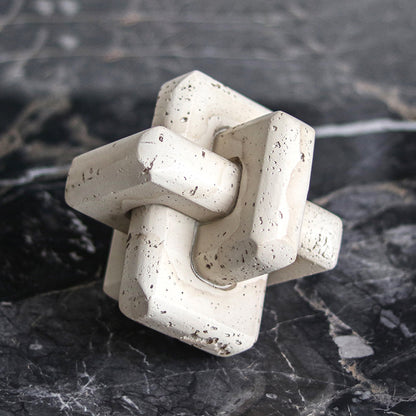 Wabi-sabi tarzı soyut geometrik halka tokası taklit traverten kaba sanat süsleri