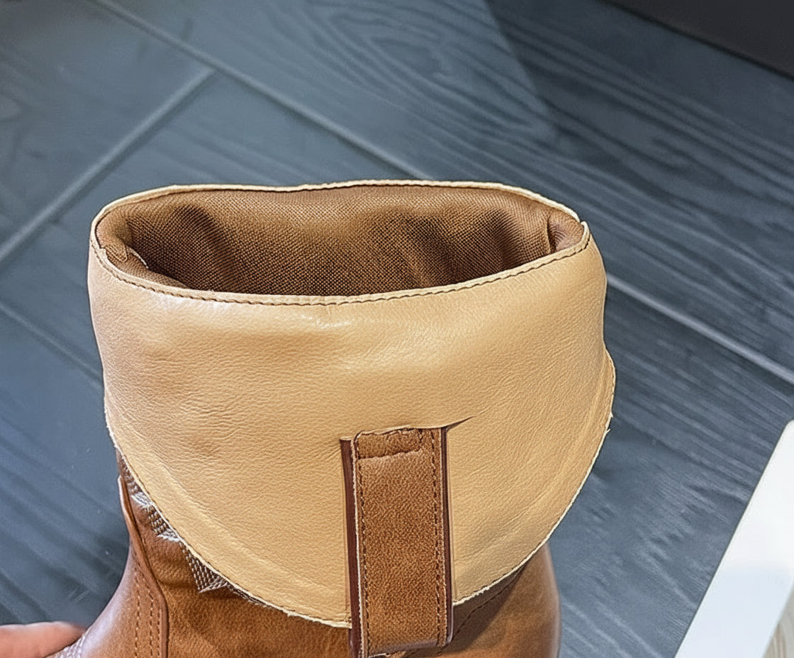 Luzz Retro işlemeli Kalın Topuk Çizme