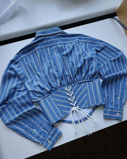 Matrix Bloom Korse Detay Yarım Gömlek Üst