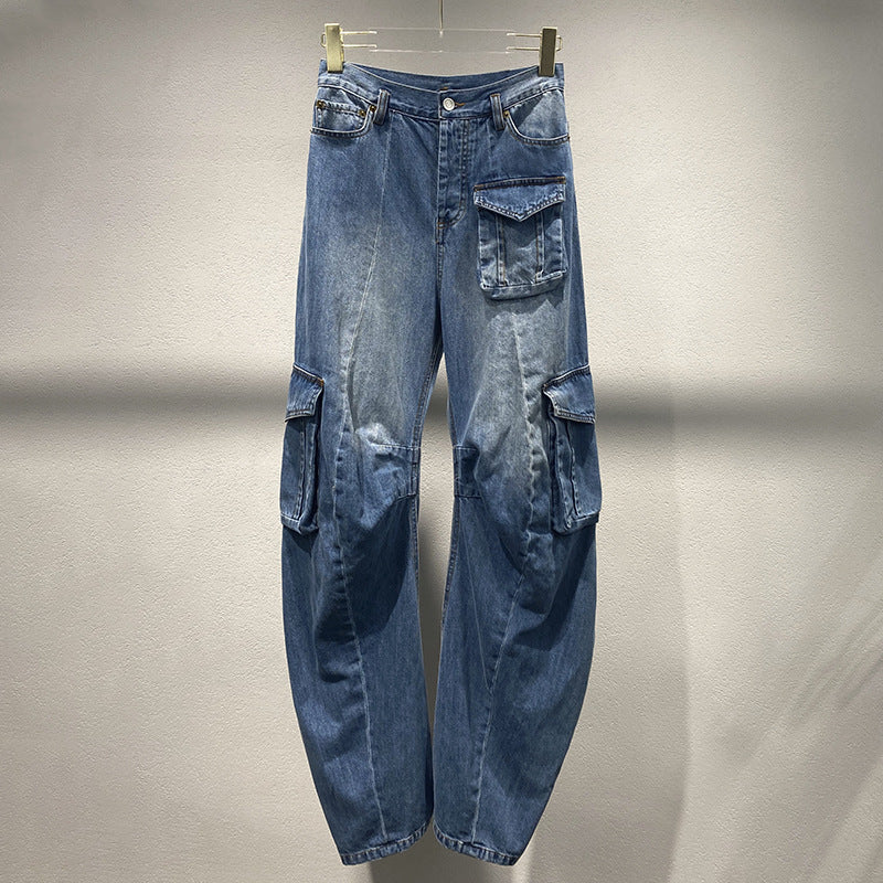 Indigo Story Kargo Pantolon - Mid blue