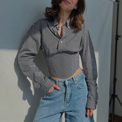 Matrix Bloom Korse Detay Yarım Gömlek Üst