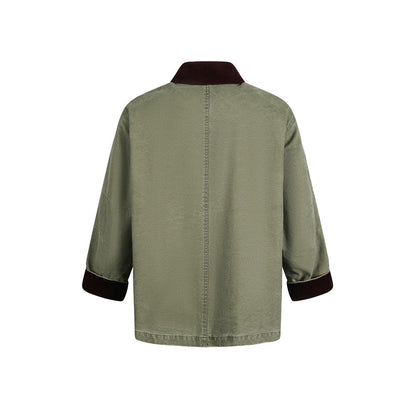 Luzz Retro Tasarım Renk Bloklu Devrik Yaka Bol Ceket