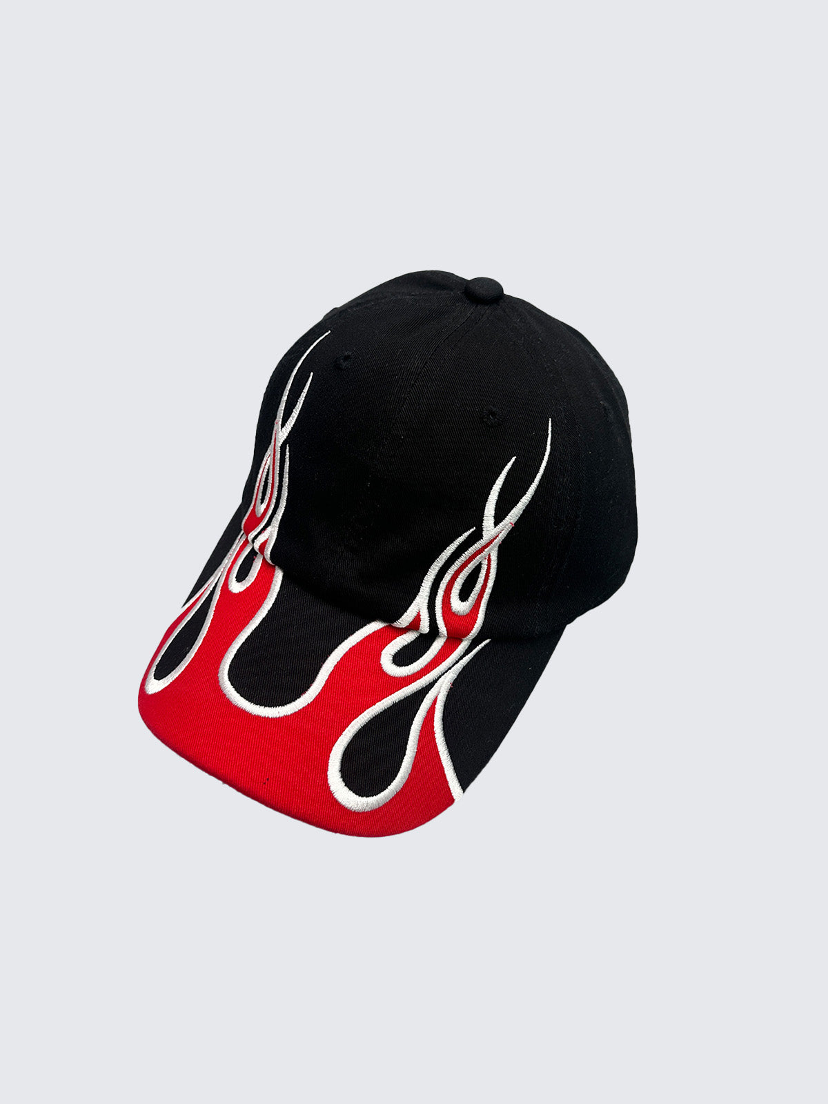 Embroidered Flame Baseball Cap