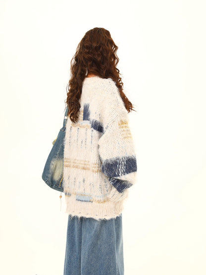 Angrboda Renk Bloklu Kazak