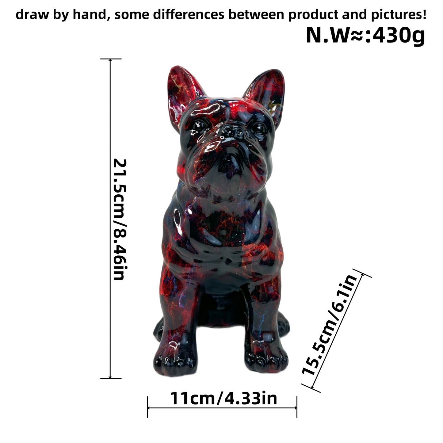 Modern grafiti oturan bulldog yaratıcı ev şarap dolabı dekorasyonu ofis masaüstü takı el sanatları